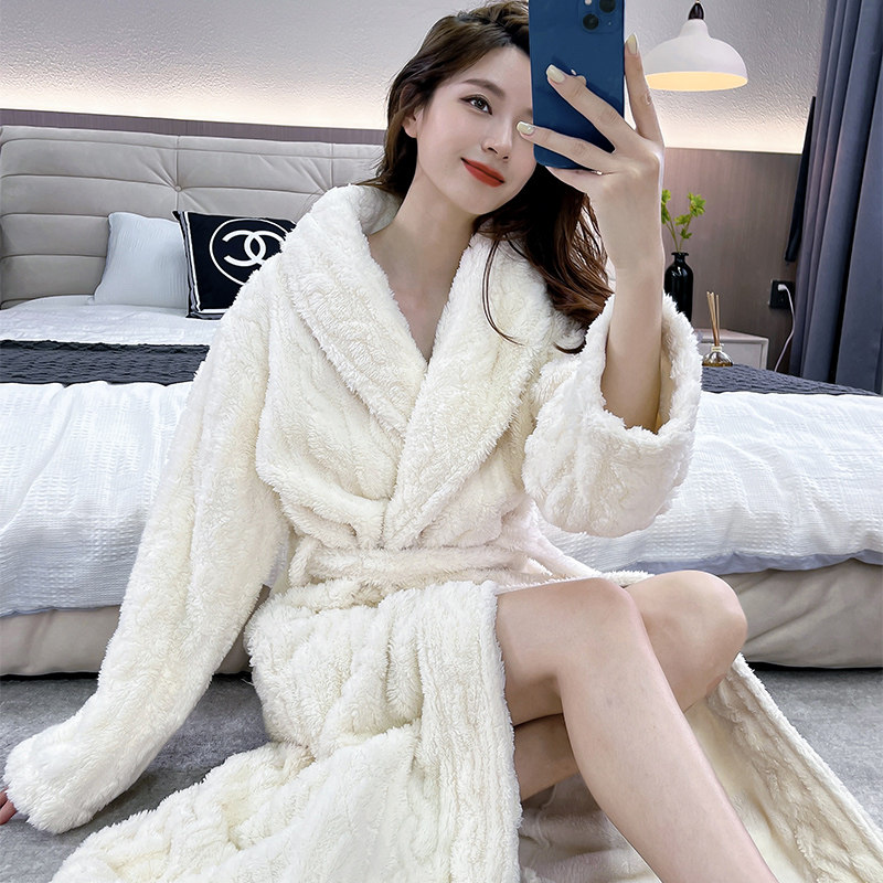 秋冬季新品加长情侣法兰绒男睡袍 pxfc睡袍/浴袍