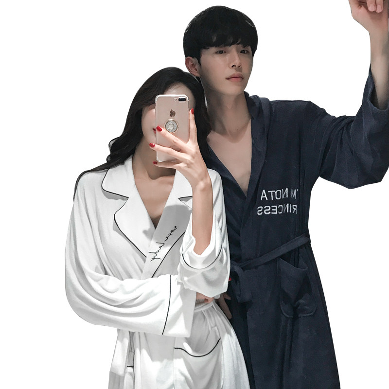 春秋加长款ins风竹纤维毛巾料裕袍 pxfc睡袍/浴袍