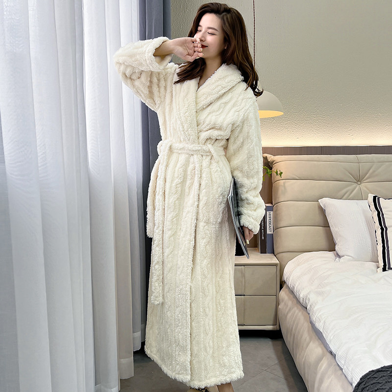 秋冬季新品加长情侣法兰绒男睡袍 pxfc睡袍/浴袍