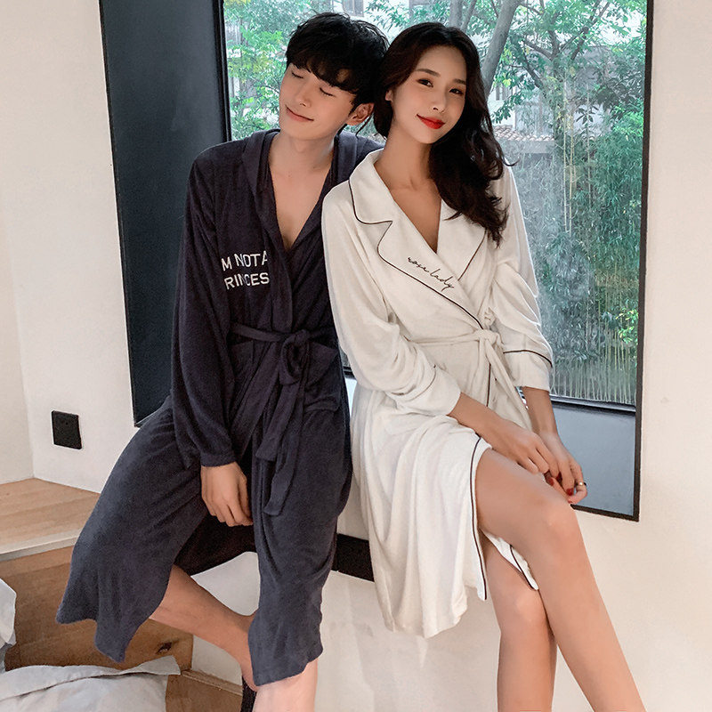 春秋加长款ins风竹纤维毛巾料裕袍 pxfc睡袍/浴袍