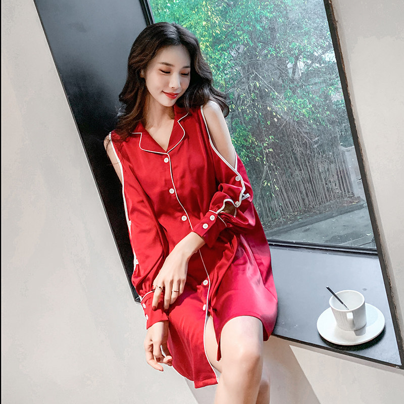 2020春秋长款高密同款冰丝性感睡裙 pxfc睡裙