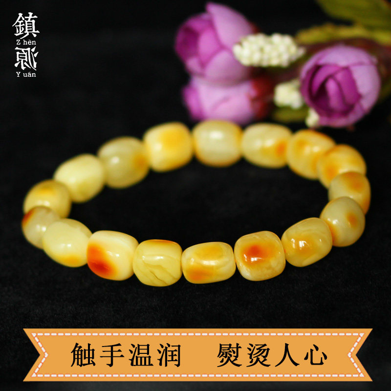 天然原矿蜜蜡随形简约手串情侣手链 镇源饰品手链