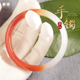 Натуральный красный агатовый тонкий женский браслет