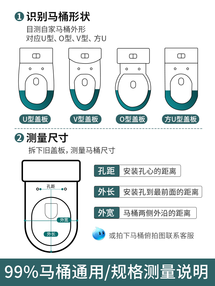 马桶盖家用通用加厚马桶圈厕所板坐便器坐便圈坐垫板缓降老式盖板 - 图3