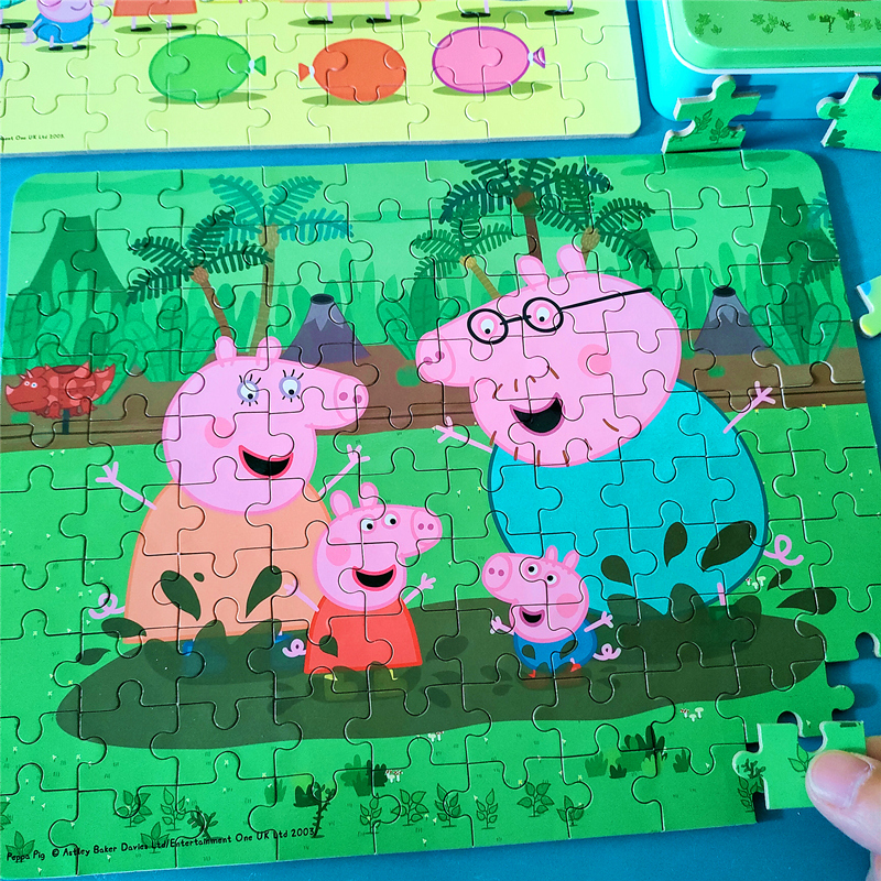 小猪佩奇木质拼图3-4岁儿童60/100片早教拼板5-6男女孩益智力玩具 - 图2