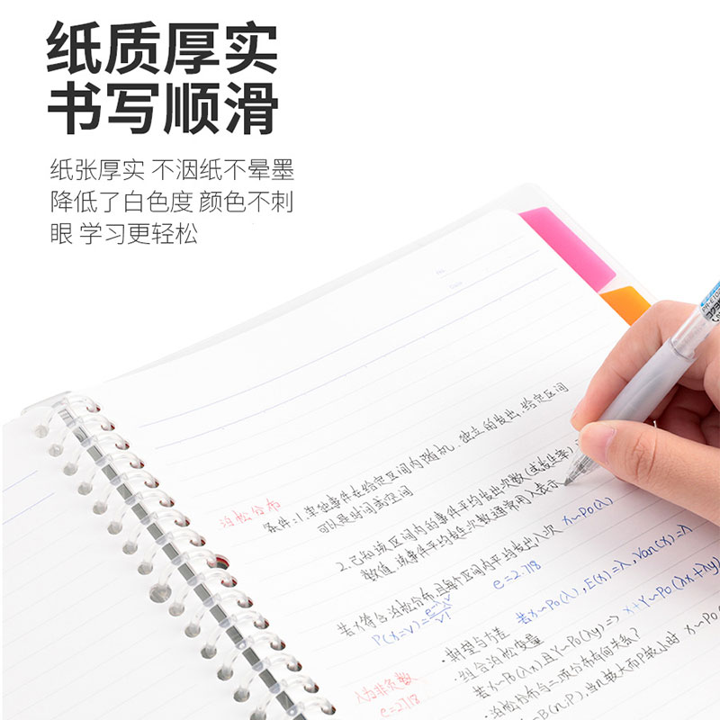 日本KOKUYO国誉活页本替芯全科目分栏备注彩色笔记本A4方格30孔8mm横线B5点阵26孔对折A5英语英文20孔活页纸 - 图1