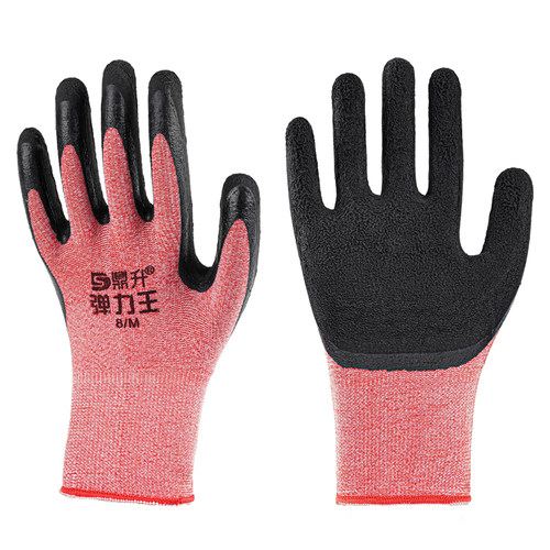 鼎升弹力王手套劳保耐磨防滑工作胶皮薄女小号工地干活男劳动橡胶-图3