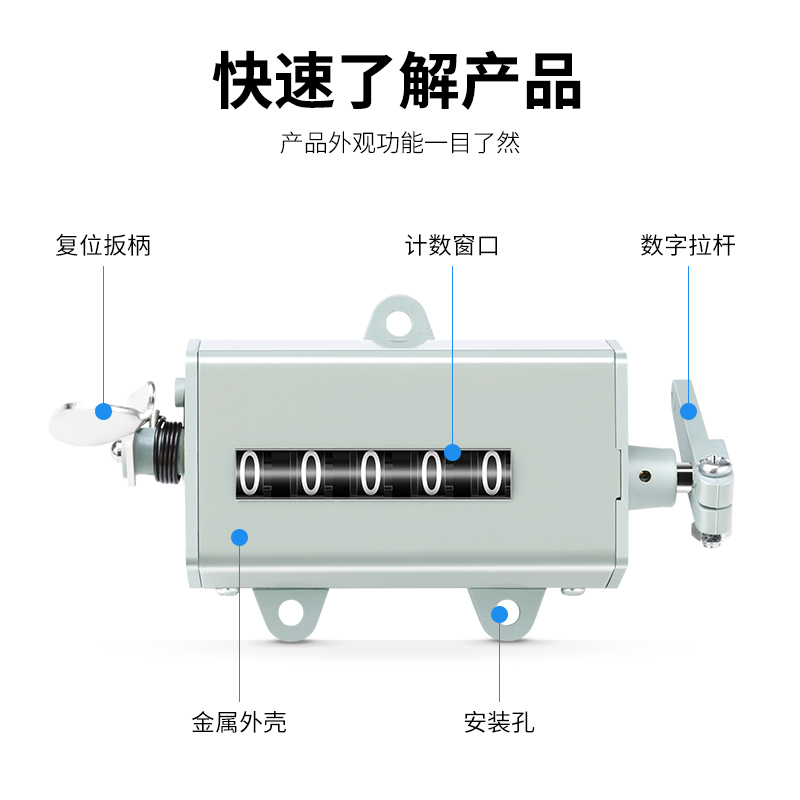 冲床计数器75-1/2机械转动式自动拉动点数机床转数表计米记米记数-图2