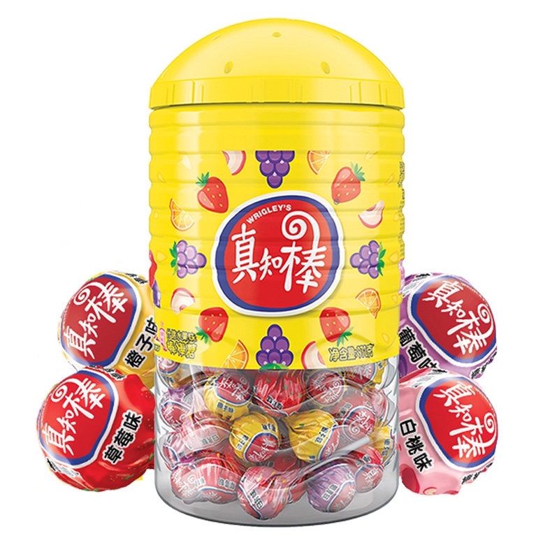 真知棒棒棒糖约108支桶装零食喜糖批发糖果怀旧零食儿童休闲食品