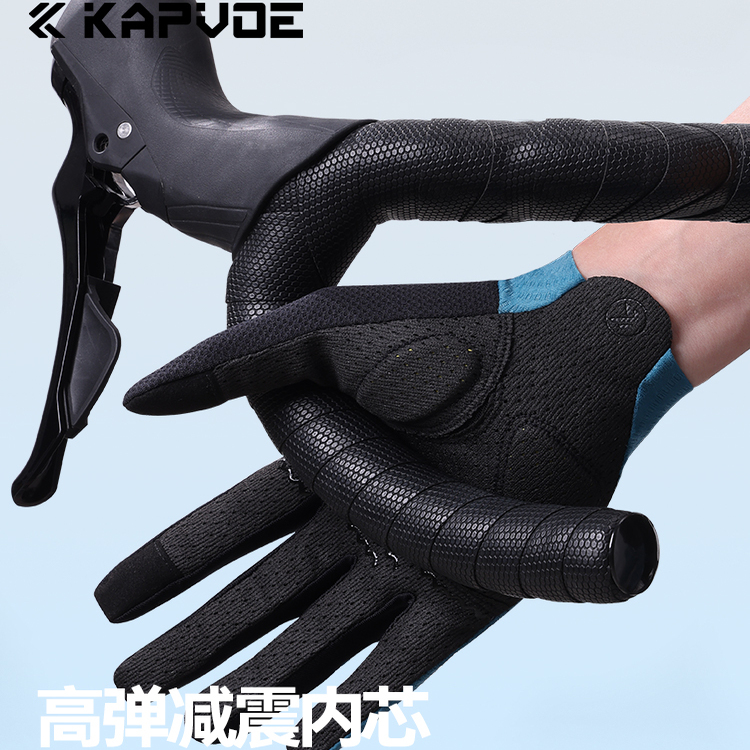 KAPVOE卡普沃骑行手套全指触屏自行车山地车冬季防滑抗寒防风保暖 - 图2