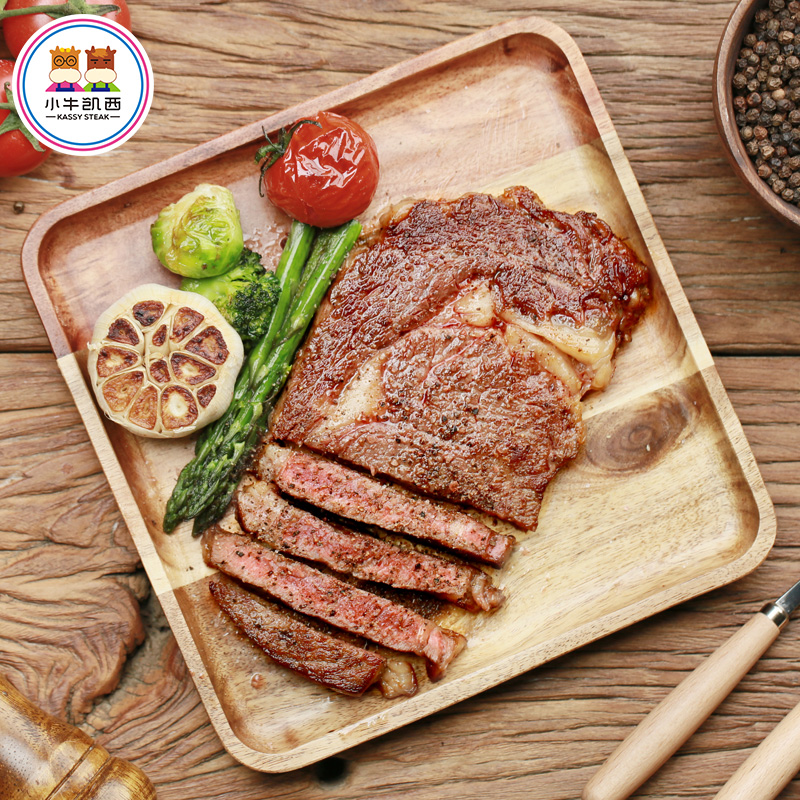 小牛凯西旗舰店【专区300-150】小牛凯西手工原肉整切眼肉牛排100g*5片送黑椒酱3