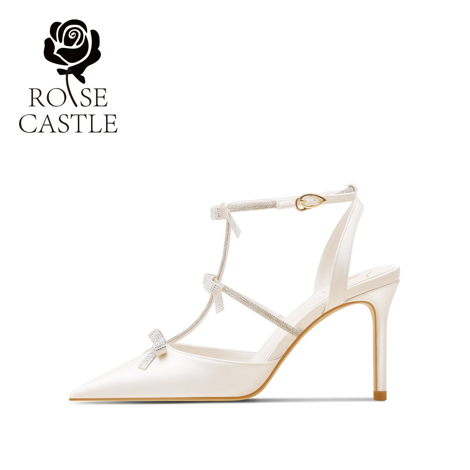 rosecastle 婚鞋女新娘鞋白色蝴蝶结仙女高跟鞋成人礼派对礼服鞋,淘宝优惠券,粉丝福利购,淘宝优惠卷