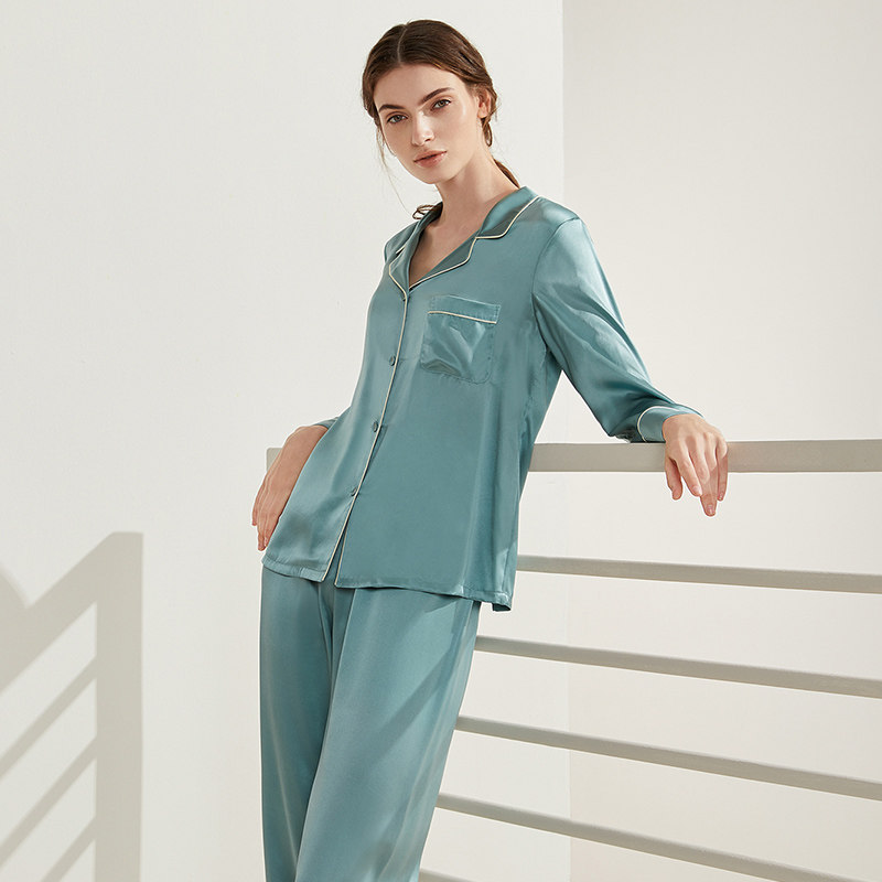 金三塔19姆米女两件套黛青色睡衣 金三塔浙江睡衣/家居服套装