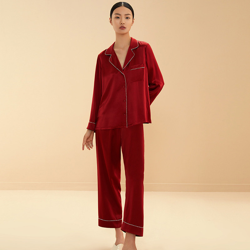 金三塔2021秋冬新品大红色重磅睡衣 金三塔浙江睡衣/家居服套装