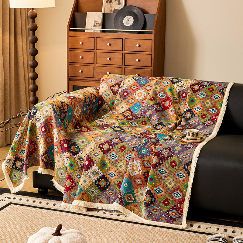 美式棉麻加厚沙发盖巾波西米亚风全包一整张防猫抓沙发套罩沙发垫,淘宝优惠券,粉丝福利购,淘宝优惠卷