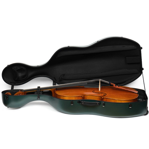 christina轻便易携带大提琴盒磨砂深绿 大提琴包 大提琴琴盒 配件 - 图1