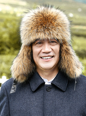 户外皮草帽子中老年人男士冬季