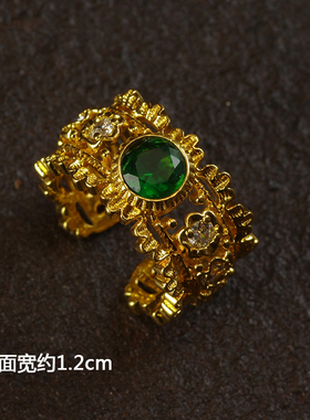 宫廷蓝绿色叠戴通勤女戒指环