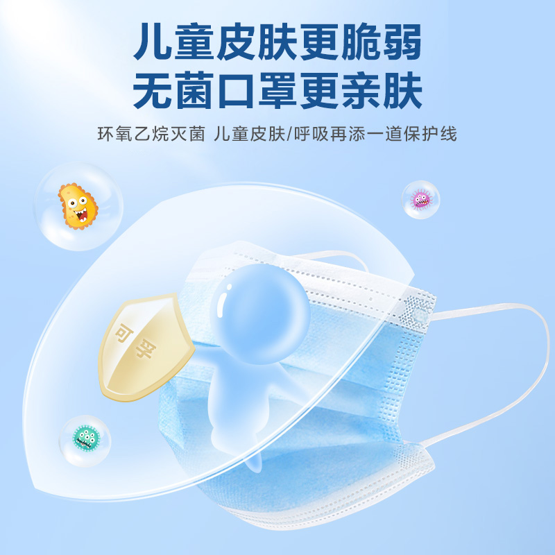 可孚儿童中大童外科一次性医疗口罩官方正品医用旗舰店三层正规 - 图0