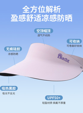苏杭喜利空顶防晒帽UPF50+速干