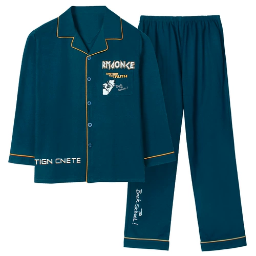 Демисезонная хлопковая пижама, хлопковый комплект, большой размер