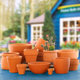 Clearance red pottery succulent flowerpot extra large simple