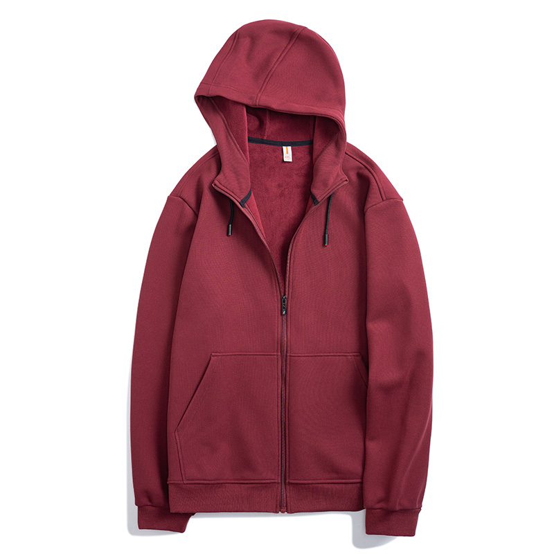 伟臣潮流大码男装冬季加绒开衫卫衣男胖子加肥加大加厚连帽上衣男