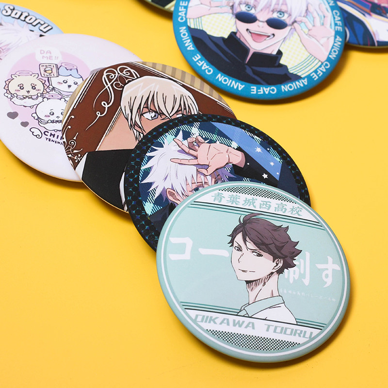 厚底磨砂凹槽日谷底吧唧定制自印动漫马口铁徽章DIY金属勋章胸针,淘宝优惠券,粉丝福利购,淘宝优惠卷