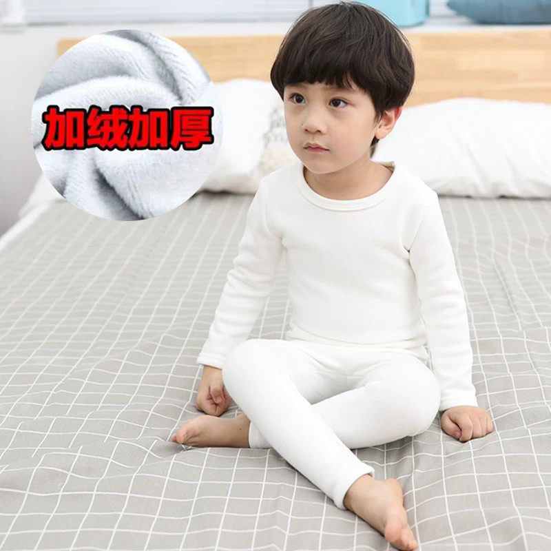纯棉加绒女童白色打底衫秋冬儿童长袖圆领t恤棉毛衫宝宝保暖衣男,淘宝优惠券,粉丝福利购,淘宝优惠卷