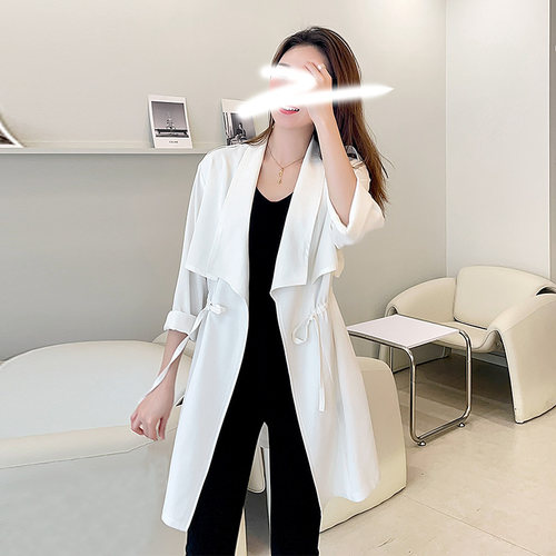 女士短外套薄款设计感大码风衣外套女中长款2026新款秋季小个子女 - 图0