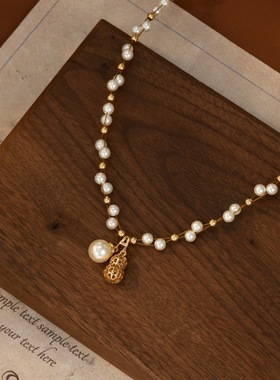 法式珍珠项链女款2025年轻奢小众设计高级感锁骨链配饰颈链饰品潮