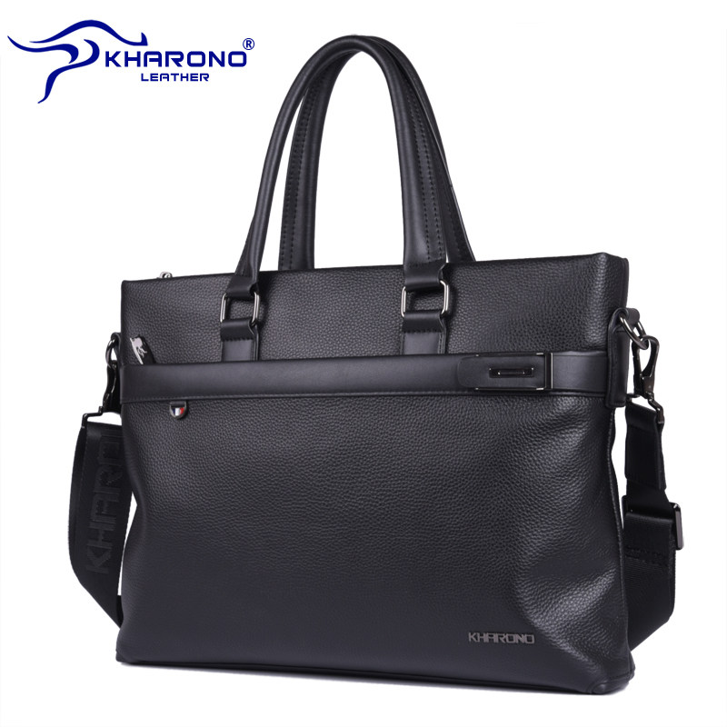 卡欧诺袋鼠男士手提包横款商务牛皮 kharono男士包袋