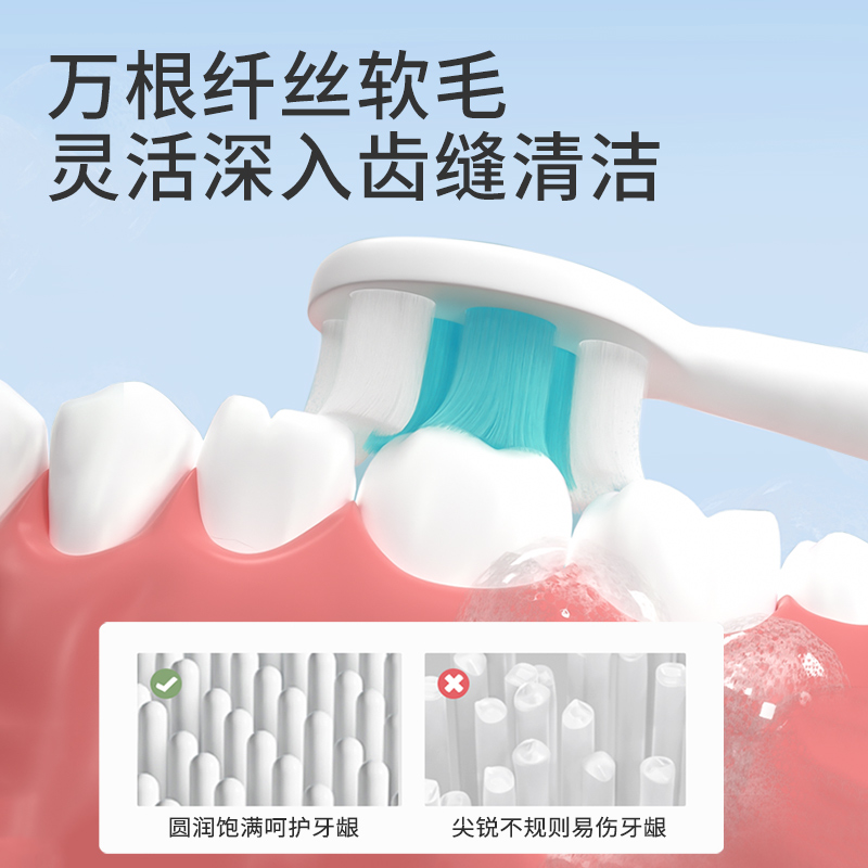 儿童软毛牙刷0-1-2-3到6岁一12岁以上宝宝