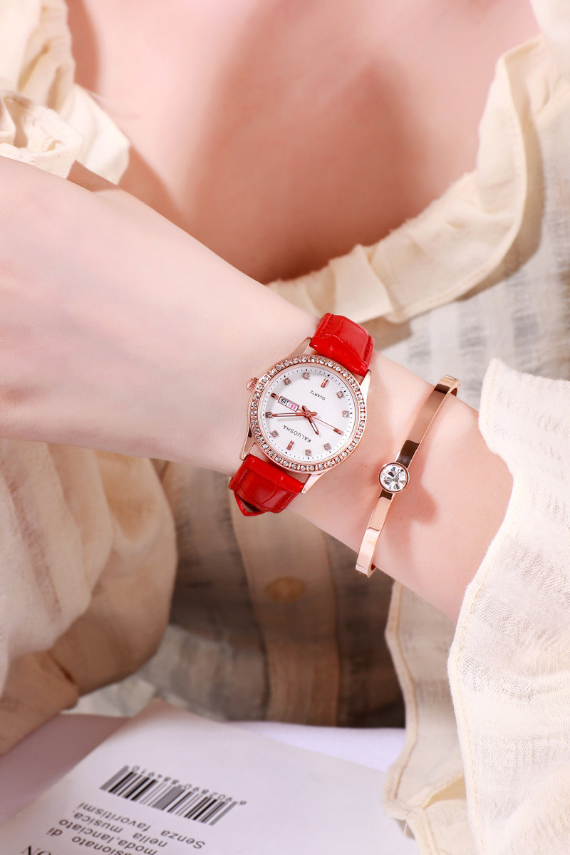 卡罗莎2020新款时尚潮流夜光女式表 卡罗莎国产腕表