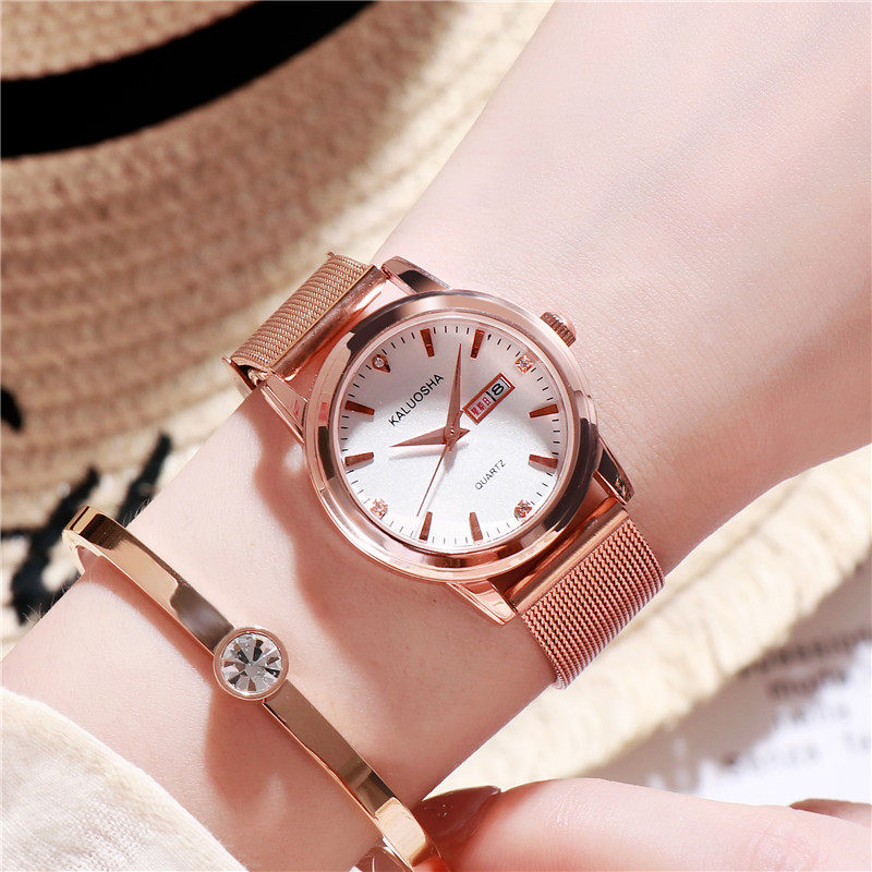 卡罗莎女新款时尚气质防水钢带女表 卡罗莎国产腕表