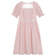 Omont egg tarts square collar puff sleeve dress