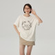 Omont egg tart home short sleeve retro kitten print