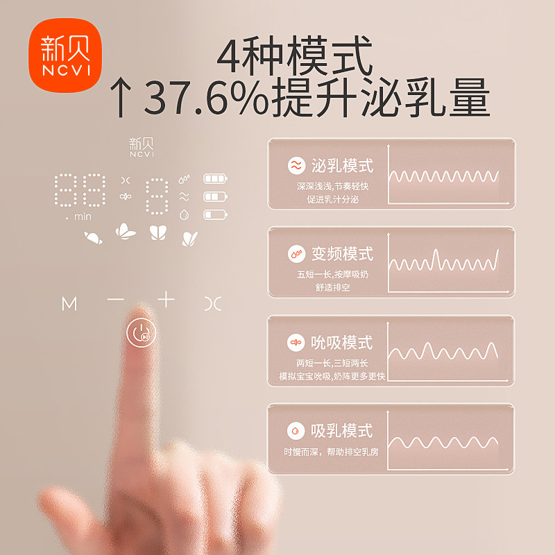 新贝电动双边无痛变频大吸力吸奶器 新贝恒佳泰吸奶器