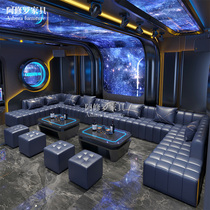 Commercial ktv custom sofa light lavish cassette bar clear bar compartment L type U shaped tea table corner small tavern sofa