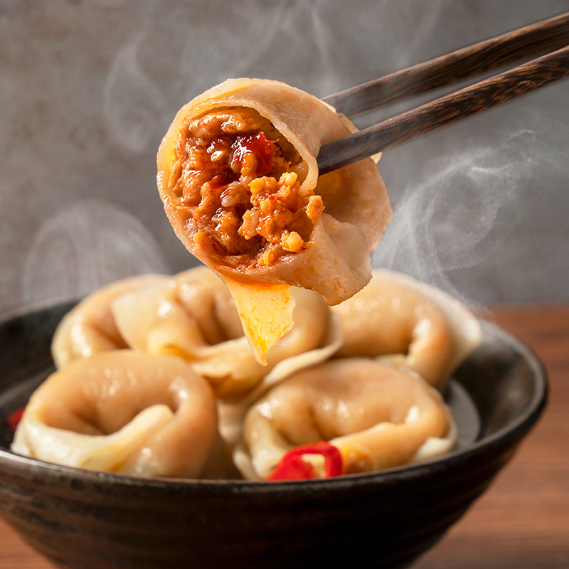 四海鱼蛋黑松露鱼皮饺手工鱼皮角香辣鱼肉饺子火锅食材200g*3包-图1