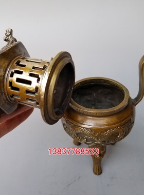 铜古塔宝塔盘香炉佛炉熏香炉仿古古玩塔形铜器家居装饰摆件