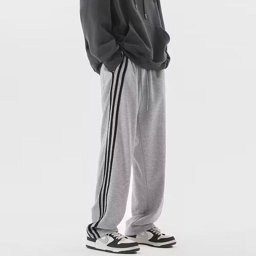 三条杠运动卫裤男夏季美式薄款宽松直筒男生裤子日系简约休闲长裤 - 图2