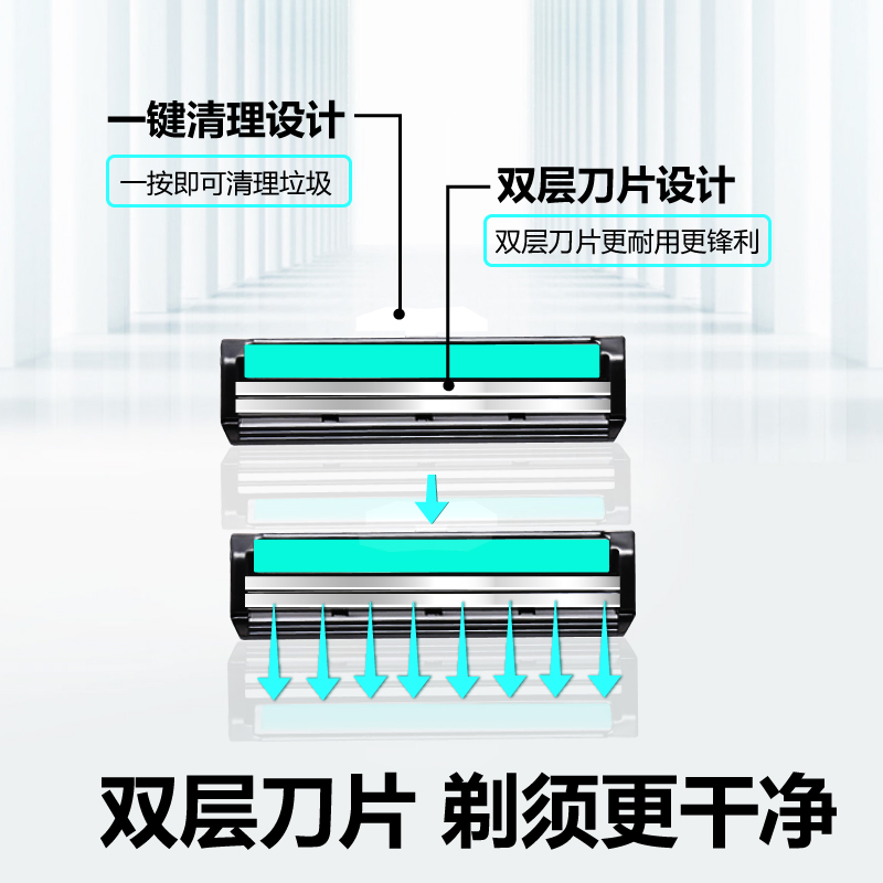 2023新款手动剃须刀刮胡刀片双层刮脸酒店刮胡子一次性递胡须刀头 - 图1