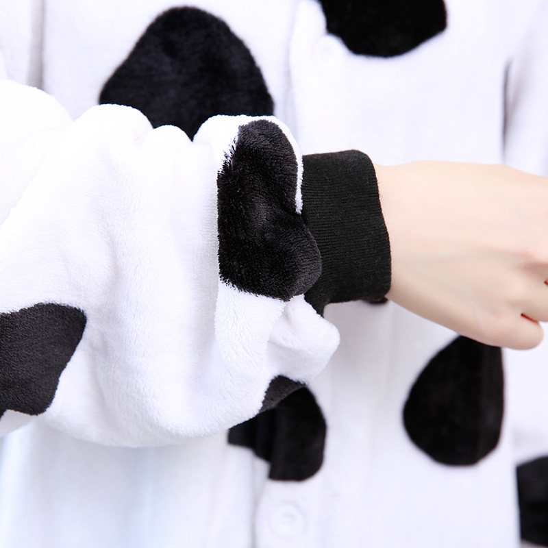 秋冬款奶牛动物卡通连体法兰绒睡衣 一阳指服饰睡衣/家居服套装