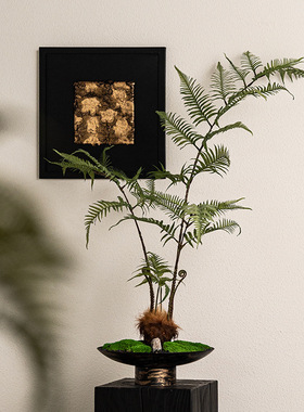 中式文竹仿真花绿植古风客厅电视柜摆件高级仿生花禅意餐桌花摆设