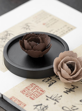 绝美陶瓷花朵香插点香托盘底座