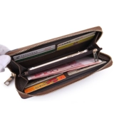 Тканевый длинный бумажник, ретро кошелек с молнией, маленькая сумка клатч, в корейском стиле