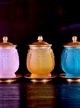 纯铜古法琉璃供奉佛前观音圣水杯