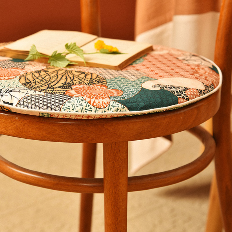 阳春小镇椅垫坐垫家用四季通用红木中式实木加厚餐椅防滑圆形座垫 - 图2