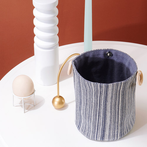 阳春小镇桌边收纳袋居家储物盒帆布布艺可水洗小号客厅茶几收纳筐 - 图0